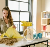 SAATLİ YUVARLAK MASA LAMBASI LD-1150-ML-YB - 1