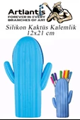 Silikon Kaktüs Kalemlik 1 Adet Silikon Kalem Kutusu Eğlenceli Sevimli Kaktüs Figürlü Hediyelik Kalemlik - 5