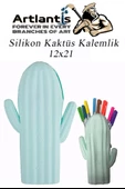 Silikon Kaktüs Kalemlik 1 Adet Silikon Kalem Kutusu Eğlenceli Sevimli Kaktüs Figürlü Hediyelik Kalemlik - 2