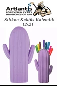 Silikon Kaktüs Kalemlik 1 Adet Silikon Kalem Kutusu Eğlenceli Sevimli Kaktüs Figürlü Hediyelik Kalemlik - 1