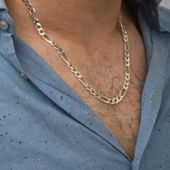 7.20 mm Lucky Life 925 Ayar Gumuss Figaro Zincir - 200 mikron - 4