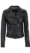 Kadınlar İçin Hakiki Deri Ceket Biker Tarzı Siyah Lotus - 10