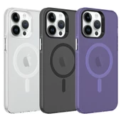 Apple iPhone 14 Pro Kılıf Magsafe Şarj Özellikli Buzlu Transparan C-Pro Sert Kapak - 2