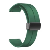 Oppo Watch 46mm 22mm Manyetik Klipsli Silikon Lüx Kordon + Metal Kordon Dönüştürücü - 1