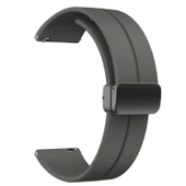 Oppo Watch 46mm 22mm Manyetik Klipsli Silikon Lüx Kordon + Metal Kordon Dönüştürücü - 6