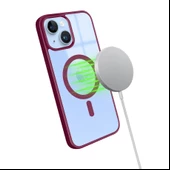 iPhone 14 Magsafe Özellikli Renkli Clear Case Kapak - 6