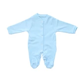 Sade Mavi Bereli Eldivenli Bebek Tulum - 2