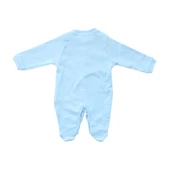 Sade Mavi Bereli Eldivenli Bebek Tulum - 4