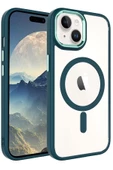 Apple iPhone 15 Plus Kılıf Wireless Şarj Özellikli Krom Magsafe Silikon Kılıf - 5