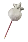 Yıldızlı Ponpon Peluş Kurşun Kalem 1 Adet Peluş Tüylü Yıldız Kurşun Kalem Hediye Kalem Tüylü Sevimli Kalem - 3