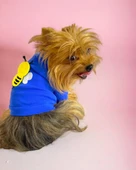 Navy Bee Oval Yaka Tişört Köpek Kıyafeti Köpek Elbisesi - 1