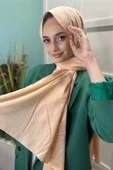 Organik Şal - Pamuk Tek Renk Şal  AÇIK SOMON thumbnail 5