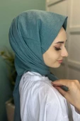 Organik Şal - Pamuk Tek Renk Şal  MİNT thumbnail 4