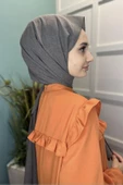 Organik Şal - Pamuk Tek Renk Şal  DUMAN thumbnail 3