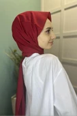 Organik Şal - Pamuk Tek Renk Şal  KIRMIZI thumbnail 4
