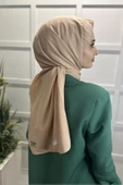 Pamuk Cazz Şal - Kadın Tesettür Şal  AÇIK BEJ thumbnail 4