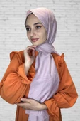 Organik Şal - Pamuk Tek Renk Şal  AÇIK PUDRA - 1