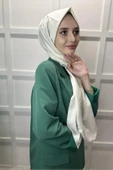 Pamuk Cazz Şal - Kadın Tesettür Şal  SU YEŞİLİ - 3