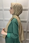 Organik Şal - Pamuk Tek Renk Şal  KOYU BEJ - 2
