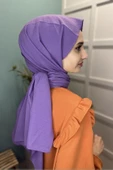 Pamuk Cazz Şal - Kadın Tesettür Şal  MOR - 3