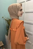 Pamuk Cazz Şal - Kadın Tesettür Şal  KAHVE thumbnail 3