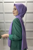 Pamuk Cazz Şal - Kadın Tesettür Şal  LİLA - 2