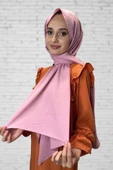 Pamuk Cazz Şal - Kadın Tesettür Şal  PEMBE thumbnail 1