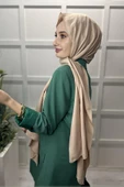 Pamuk Cazz Şal - Kadın Tesettür Şal  KOYU BEJ - 2