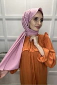 Pamuk Cazz Şal - Kadın Tesettür Şal  PEMBE thumbnail 5