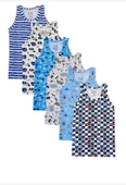 TUTKU 0256 ERKEK ÇOCUK ELESTAN DESENLİ ATLET 12 ADET - 1
