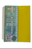 Orta Boy 4+2 Ayraçlı Defter 6 Konulu 180 Yaprak 1 Adet 4 Kareli 2 Çizgili Spralli Plastik Kapak Seperatörlü 18x25 cm - 4