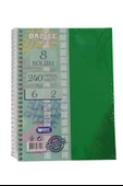 Orta Boy 6+2 Ayraçlı Defter 8 Konulu 240 Yaprak 1 Adet 6 Kareli 2 Çizgili Spralli Plastik Kapak Seperatörlü 18x25 cm - 2