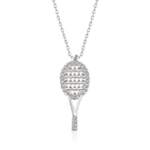 925 Ayar Gümüş Tenis Raketi Kadın Gümüş Kolye thumbnail 1