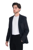 Cengiz İnler Kendinden Desenli Dikişli Kırlangıç Yaka Torba Cepli Slim Fit Erkek Ceket - 1