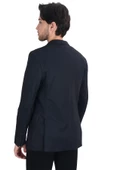 Cengiz İnler Kendinden Desenli Dikişli Kırlangıç Yaka Torba Cepli Slim Fit Erkek Ceket - 4