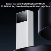 Baseus Star-Lord Digital Display 20000mAh 22.5W Hızlı Şarj Powerbank Taşınabilir Hızlı Şarj Cihazı - 7