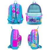 Coral High Mavi Pembe Flamingo Geçişli Beslenme Okul Çantası Kalemlik thumbnail 2