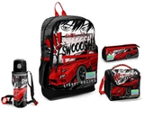 Coral High Kırmızı Araba Desenli Beslenme Okul Çantası Kalemlik thumbnail 1