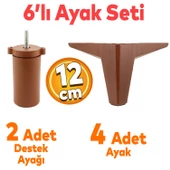 Sedir 6'lı Set Mobilya TV Ünitesi Çekyat Koltuk Kanepe Destek Baza 12 cm Kahverengi Kanat 17 Ayak thumbnail 1