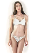 Le jardin Kadın 5055-B Destekli Dolgulu Dantelli İpli Sütyen Takımı - 5