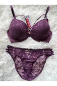 Le jardin Kadın 5055-B Destekli Dolgulu Dantelli İpli Sütyen Takımı - 2