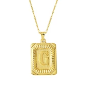 Altın Kare Plakalı G Harf Kolye 14 Ayar thumbnail 1