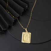 Altın Kare Plakalı G Harf Kolye 14 Ayar thumbnail 4