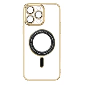 iPhone 13 Pro Kılıf Magsafe Özellikli Gold Seri Lazer Silikon Kapak - 8