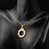 14 Ayar Altın 3 Boyutlu İşlemeli Ö Harfi Kolye thumbnail 2