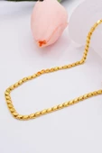 22 Ayar Altın Zincir 4 MM Pullu Halep Zincir 60 CM Uzunluk LKZNC1044 - 4