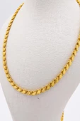 22 Ayar Altın Zincir 4 MM Pullu Halep Zincir 60 CM Uzunluk LKZNC1044 - 3