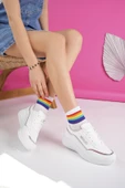 Muggo Happy Garantili Kadın Ortopedik Günlük Bağcıklı Şık Rahat Sneaker Spor Ayakkabı - 1