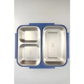 Digithome Bölmeli Çelik Hazneli Yemek Taşıma ve Saklama Kabı İş Ofis Okul İçin 25 Cm Mavi - YK1392 C320.025 - 8