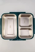 Cooker Bölmeli Çelik Hazneli Yemek Taşıma ve Saklama Kabı İş Ofis Okul İçin 25 Cm Yeşil - YK1392 C320.025 - 6
